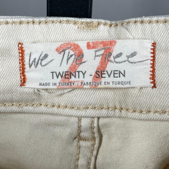 Free People Jeans Womens 27 beige skinny denim we the free boho casual - Picture 4 of 9